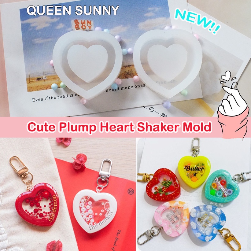 Jual Plump Heart Shaker Mold Epoxy Resin Cetakan Korea Hati Diy Pendant