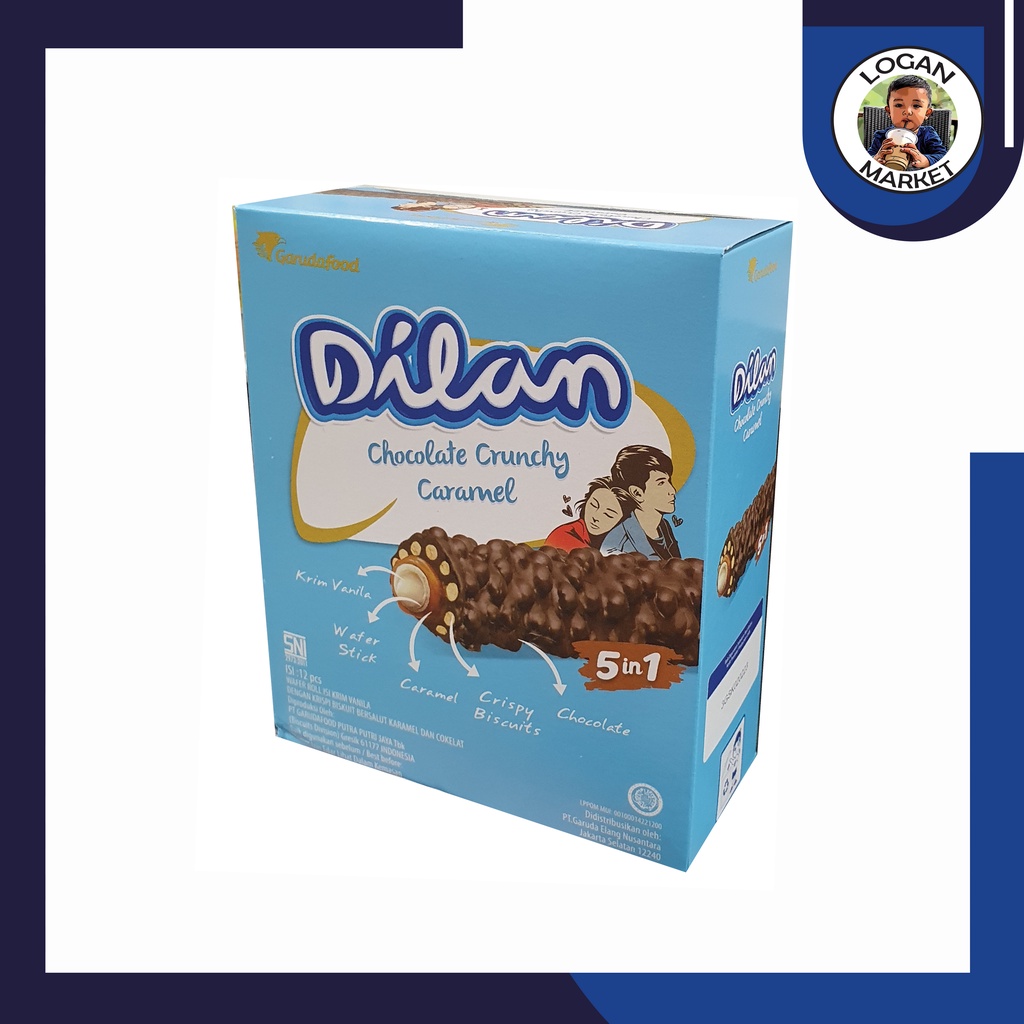 Jual Dilan Crunchy Chocolate Coklat Cokelat Caramel Box Isi 12 Pcs