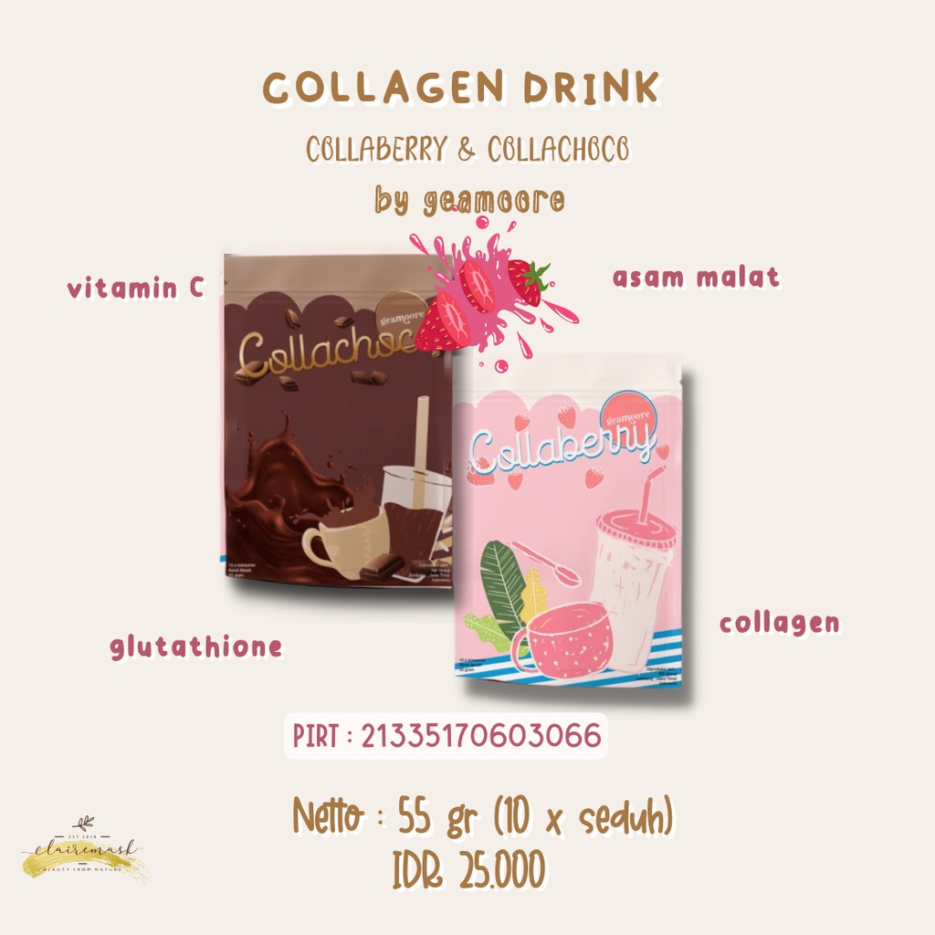 Jual ED 11 24 COLLABERRY COLLAGEN DRINK COLLACHOCO BY GEAMOORE