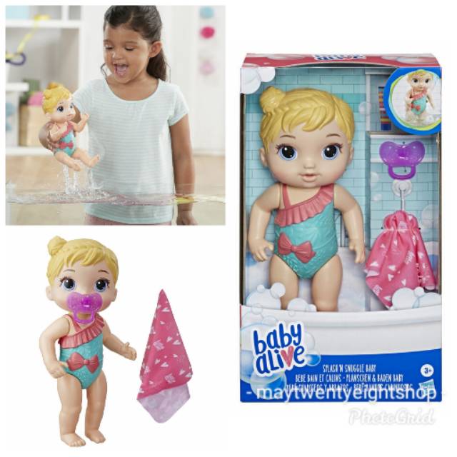 Jual Baby Alive Splash N Snuggle Baby Blonde Hair Original Hasbro