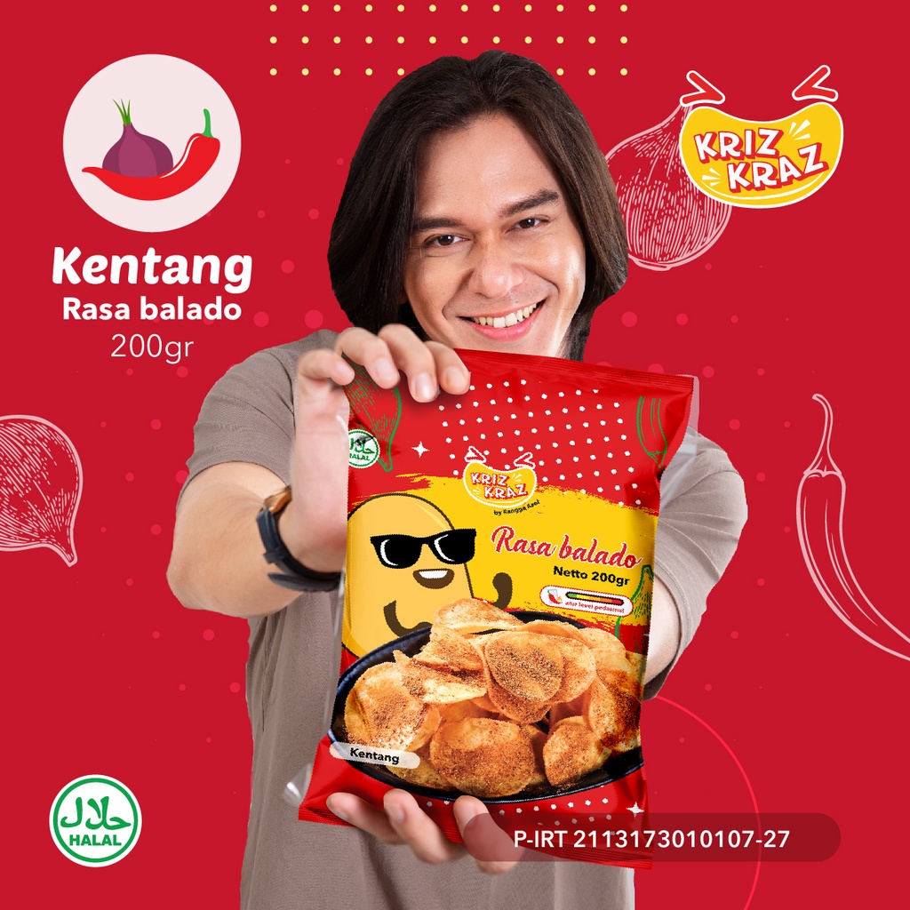 Jual Keripik Kentang Balado Kripik Camilan Cemilan Snack Makanan