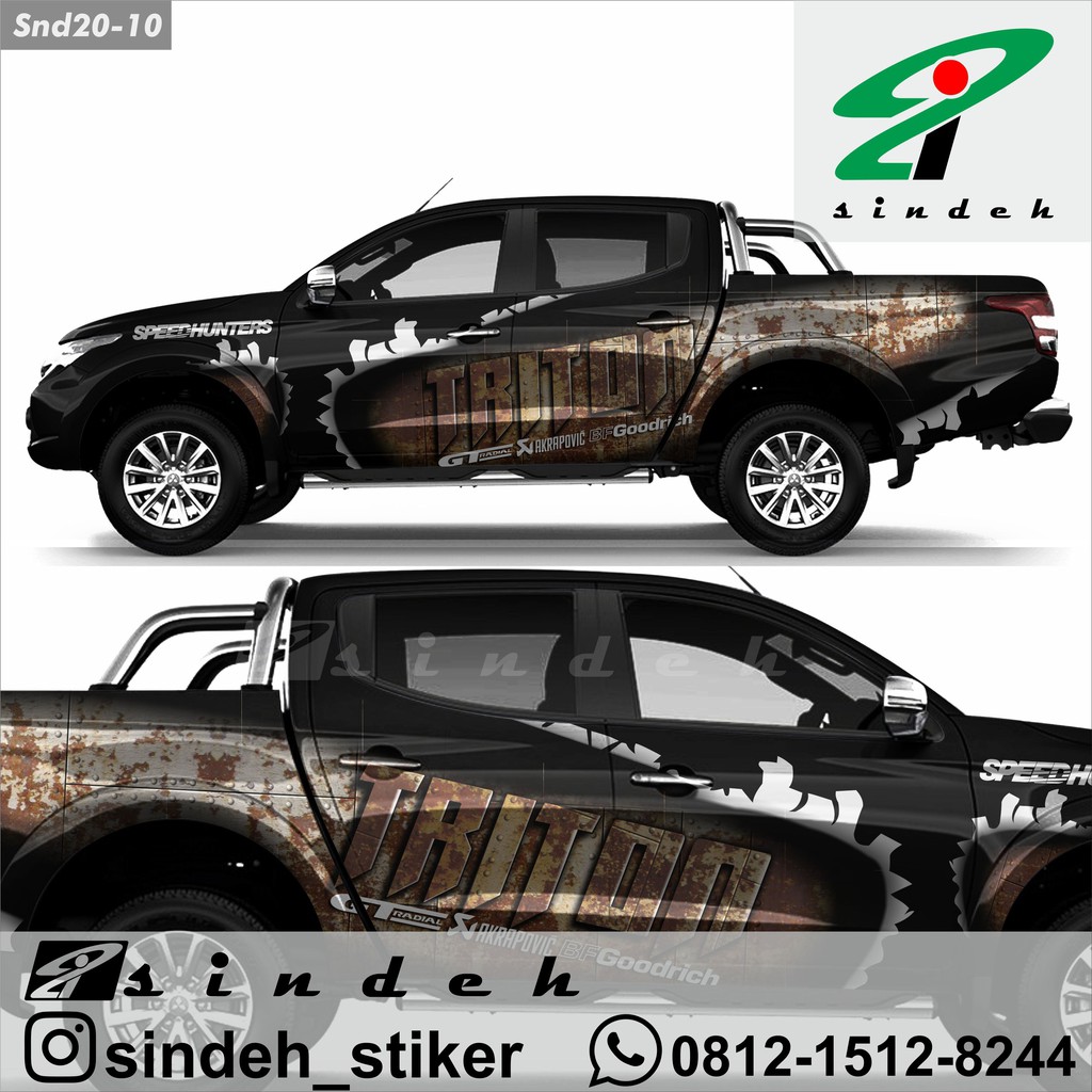 Jual Cutting Sticker Stiker Mobil Double Cabin Triton Hilux Navara