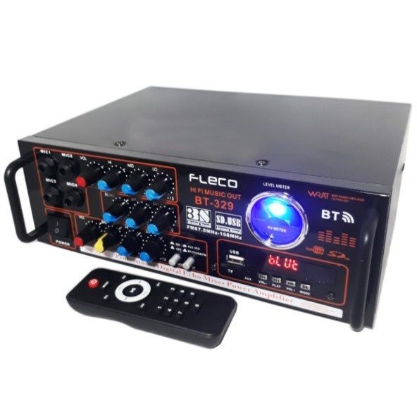 Jual Fleco Ampli Bluetooth BT 329 Power Amplifier Stereo Karaoke