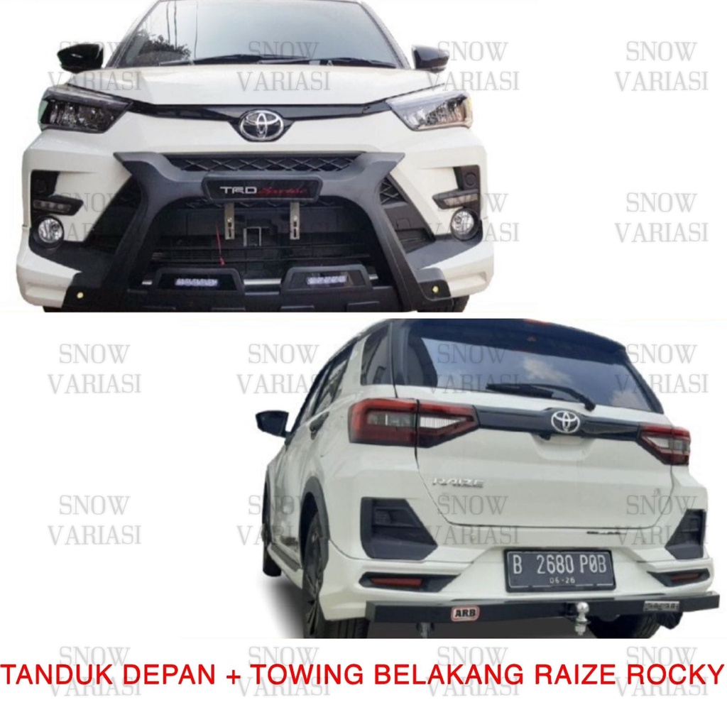 Jual Paket Tanduk Depan Luxury Towing Belakang Full Besi ARB Raize