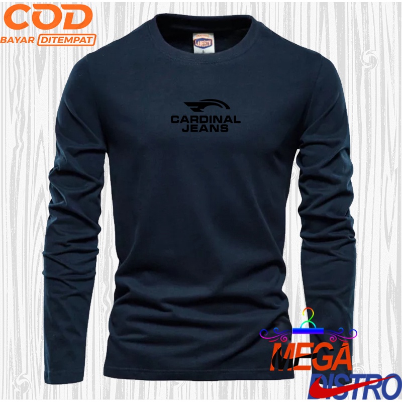 Jual Baju Kaos Lengan Panjang Premium Distro Cardinal Jeans Text Hitam