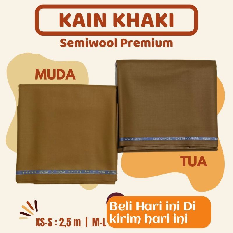 Jual Kain Pemda Khaki Premium Wool Bahan Baju Seragam Dinas Pemda PNS