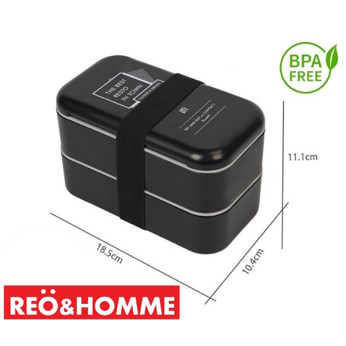 Jual Reo Homme Kotak Makan 2 Susun Anti Tumpah Dengan Sekat Portable