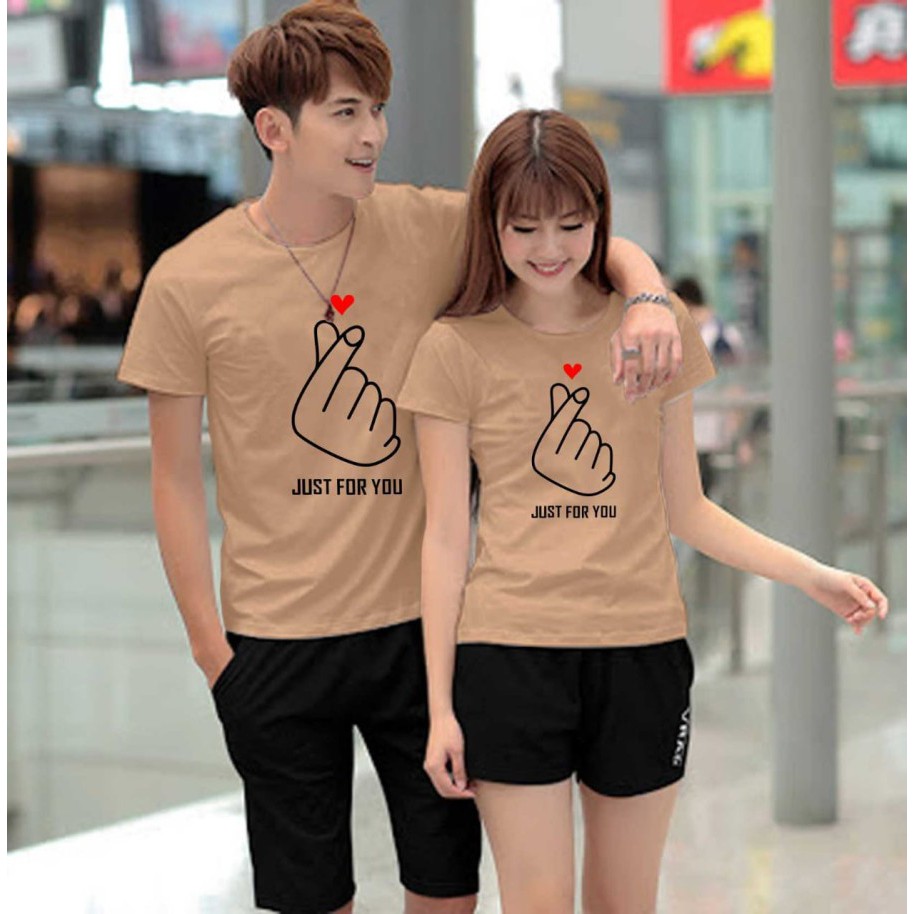 Jual Baju Couple Lengan Pendek Kaos Kapelan Pacar Kekinian Terbaru Just