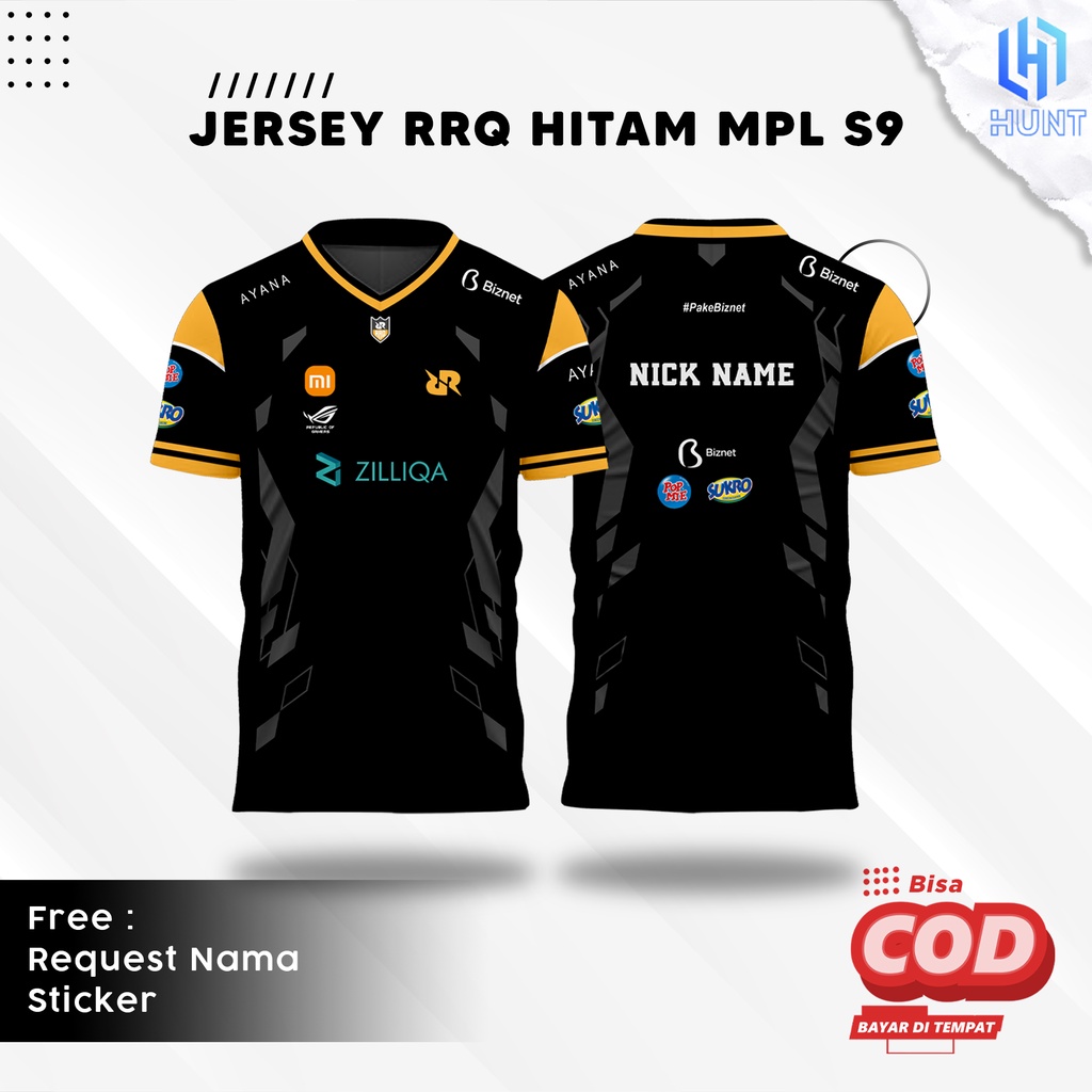 Jual Po Jersey Rrq Mpl S Hitam Terbaru Kaos Gaming Mobile Legend