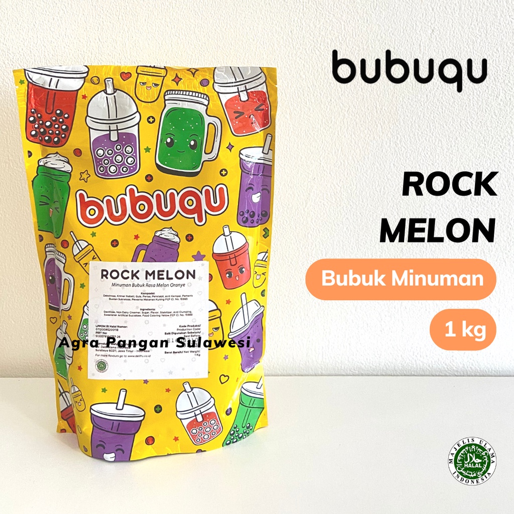 Jual Bubuk Minuman ROCK MELON 1kg Bubuqu Powder Drink Premix Rasa Buah