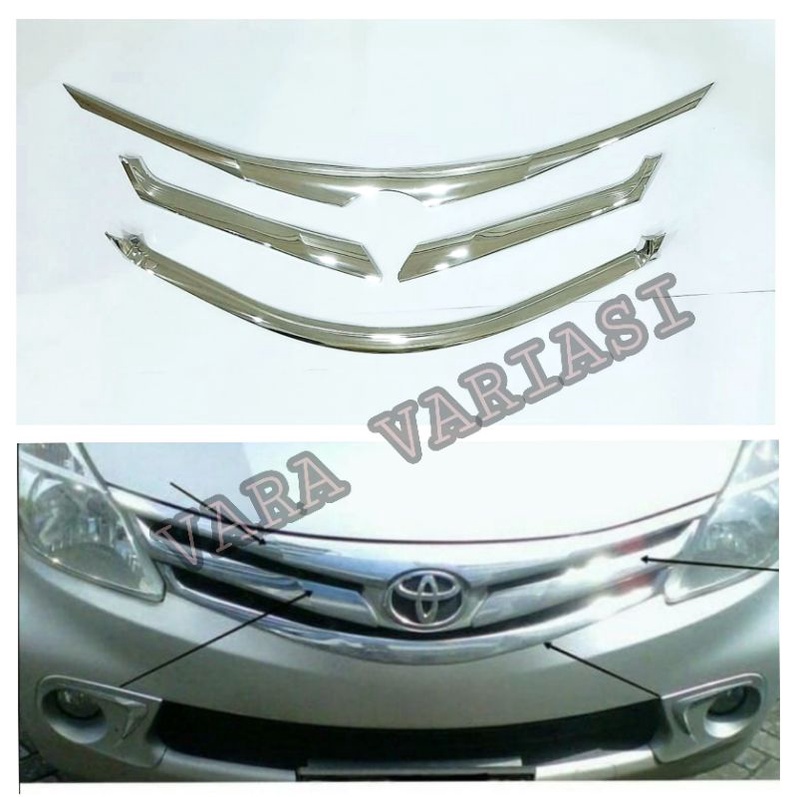 Jual PAKET LIST GRIL ATAS TENGAH BAWAH ALL NEW AVANZA CHROME 4PC