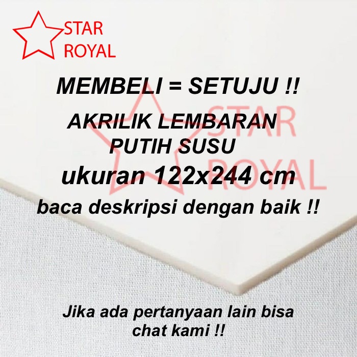 Jual AKRILIK LEMBARAN PUTIH SUSU 2mm Uk 122x244cm Shopee Indonesia