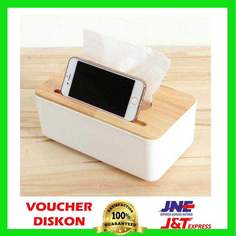 Jual Kotak Tisu Kayu Dengan Smartphone Holder Mobile Tissue Box