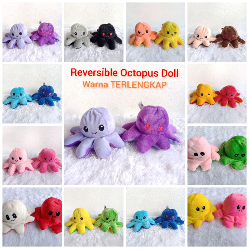 Jual BONEKA REVERSIBLE OCTOPUS FLIP 2 WARNA BONEKA UBUR UBUR EMOTICON