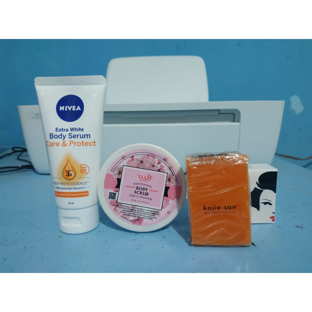 Jual Paket Viral Pemutih Badan Wub Body Scrub Original Nivea Body