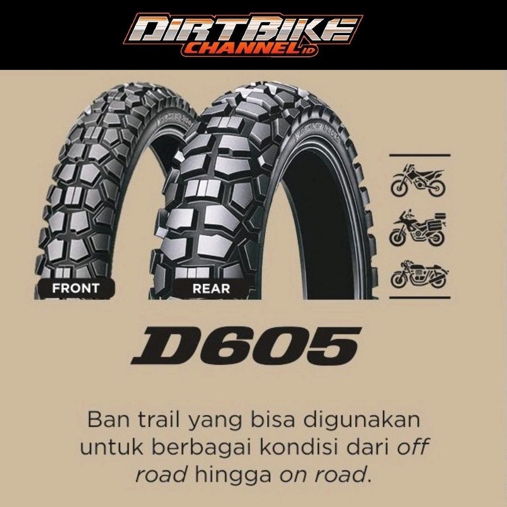 Jual BAN LUAR DUNLOP D605 16 19 18 21 Dual Purpose On Off Road KLX CRF