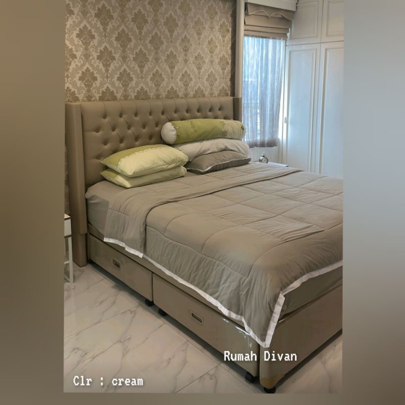 Jual DIVAN DIPAN TEMPAT TIDUR TANPA KASUR SPRINGBED HB WINGS VIENNA