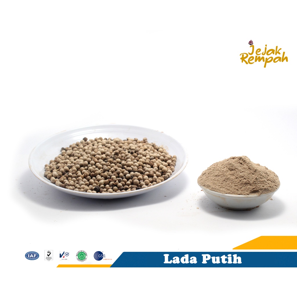 Jual Lada Putih Utuh Bangka White Pepper Whole Kemasan 100 Gr Sd 500