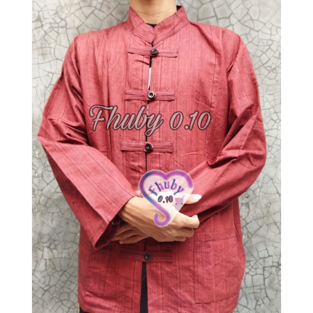 Jual Surjan Tenun Merah Model Shanghai Koko Baju Adat Murah Shopee