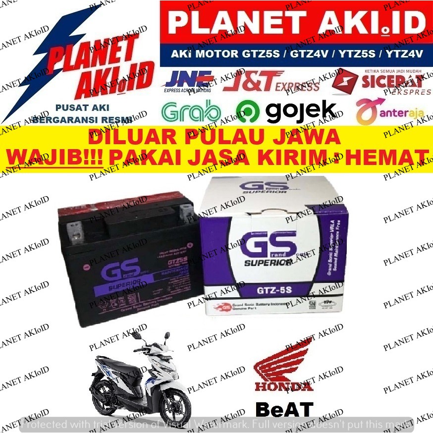 Jual BARU Aki Motor Honda Beat GTZ5 GTZ5S GTZ 5S GS Y Accu Kering MF