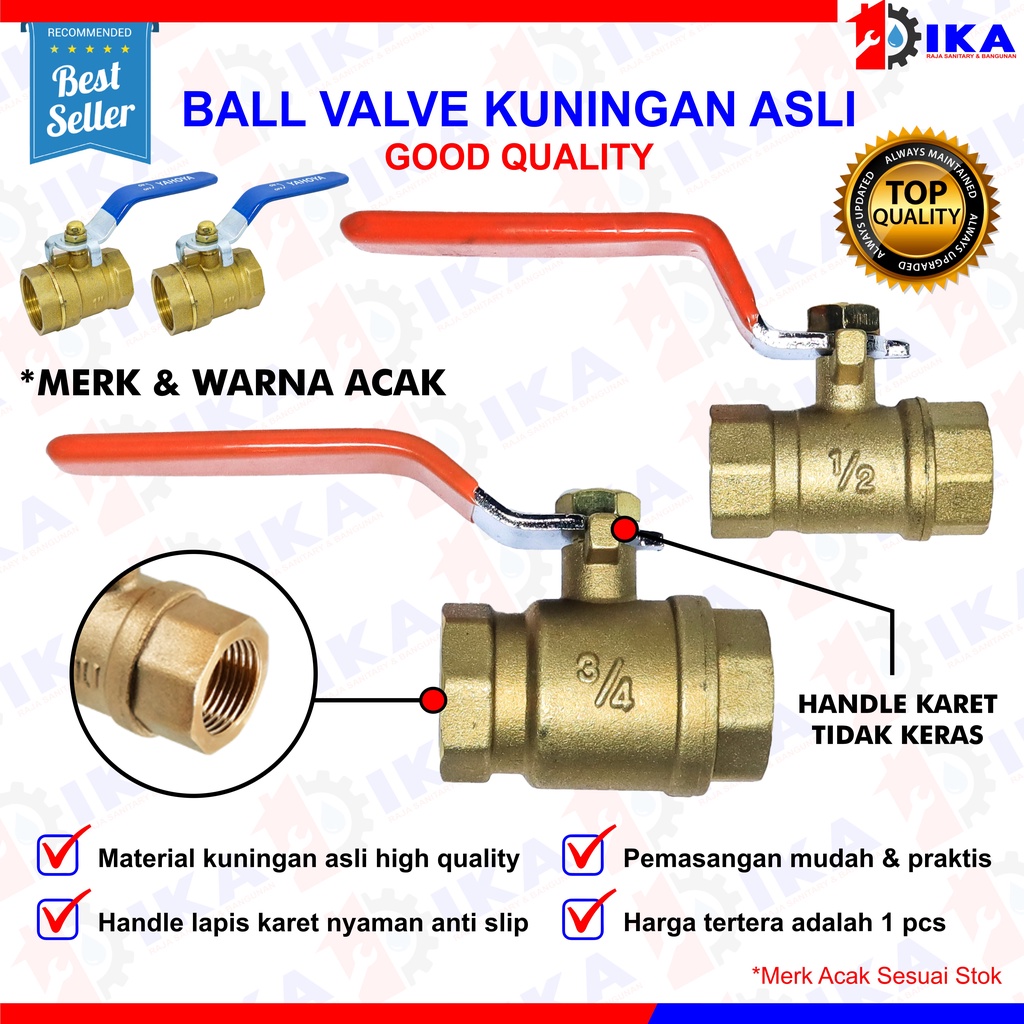 Jual Stop Kran Ball Valve Varian Kuningan Bagus