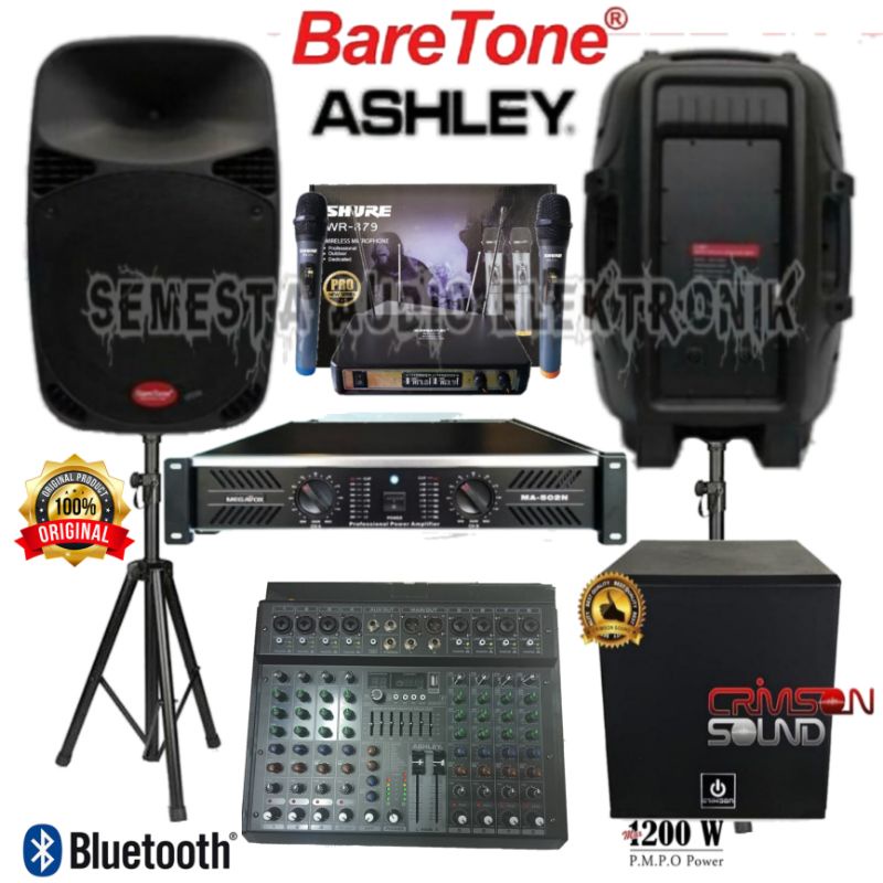 Jual Paket Sound System Outdoor Baretone 15 Inch Speaker Subwoofer 12