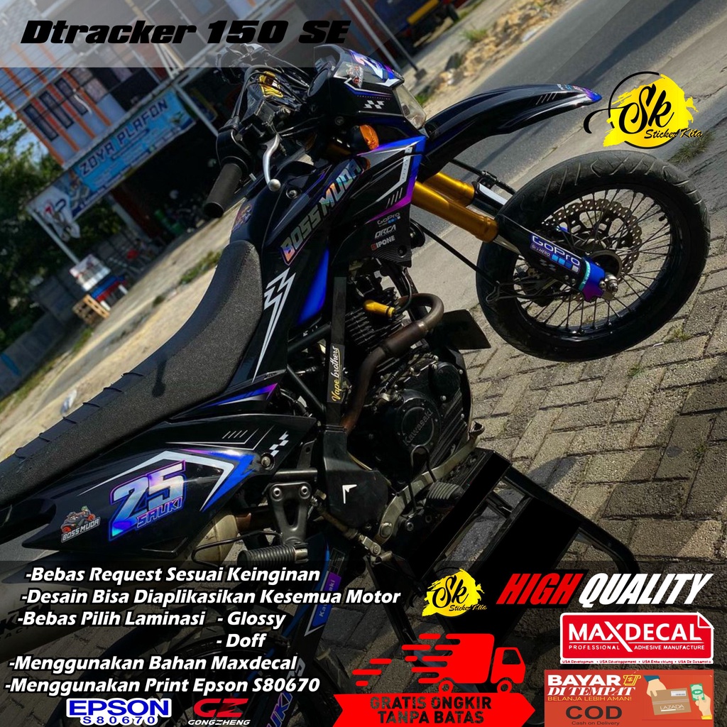 Jual DECAL STICKER FULLBODY MOTOR DTRACKER 150 SE KOMBINASI NAMA DAN