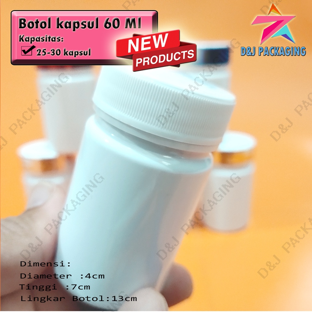 Jual Botol Kapsul Ml Botol Kapsul Isi Putih Plug Inner