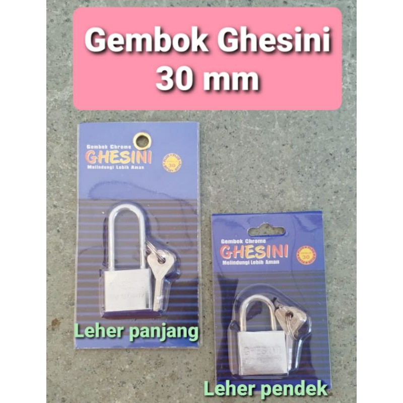 Jual Gembok Pagar Nekel Chrome 30 Mm Leher Pendek Panjang Shopee