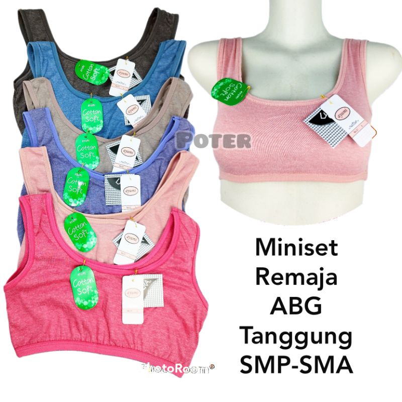 Jual Miniset Ayumi Mini Set Bra Kemben Sport Bra Katun Kaos Remaja Bh