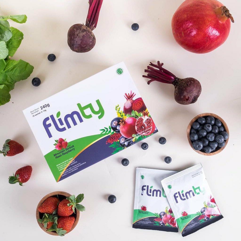 Jual Flimty Fiber Detox Antidioksidan Rasa Raspberry 1 Box Isi 16