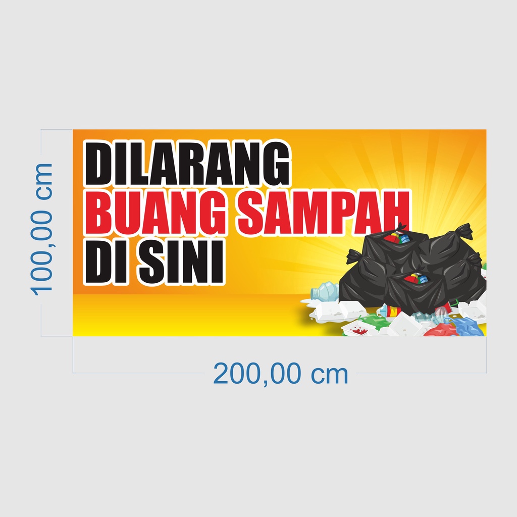 Jual BANNER SPANDUK DILARANG BUANG SAMPAH FREE TEMPLATE GRATIS ONGKIR