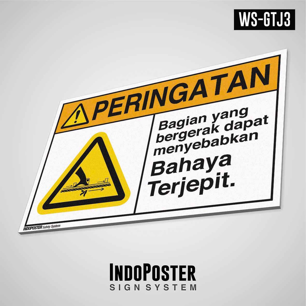 Jual Safety Sign Rambu K3 PVC ANSI Bahaya Terjepit Bagian Yang Bergerak