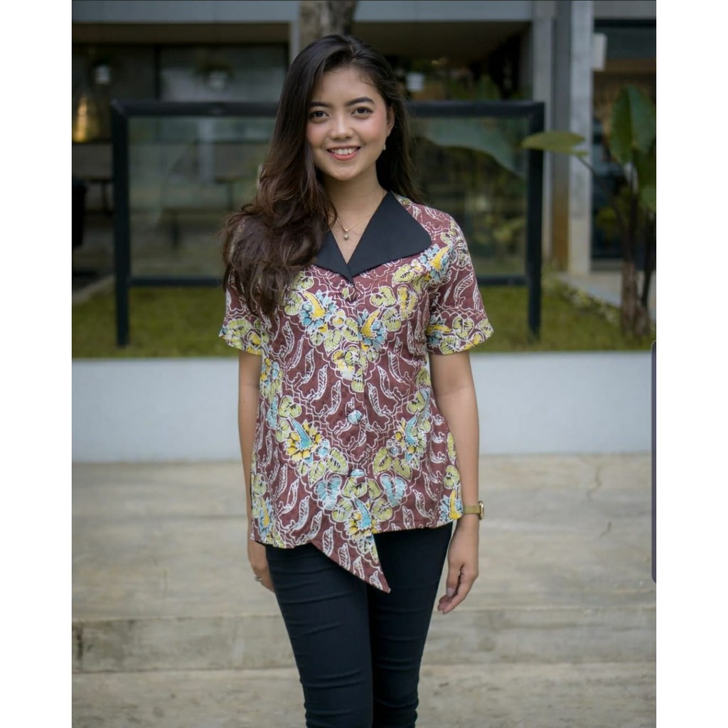 Jual Handayani Geulis Blouse Batik Bogor Motif Tilu Sauyunan Shopee