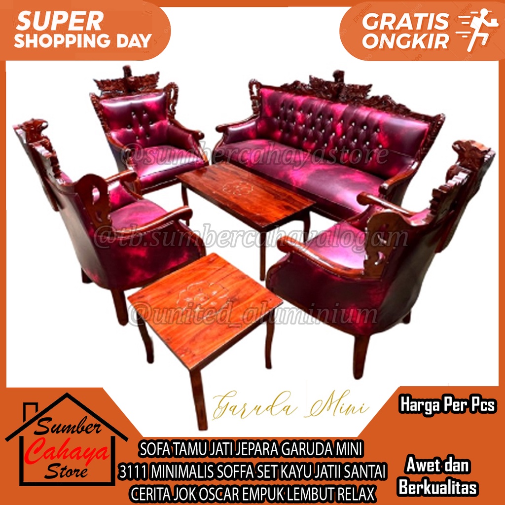 Jual Sofa Tamu Jati Jepara Garuda Mini Minimalis Soffa Set Kursi