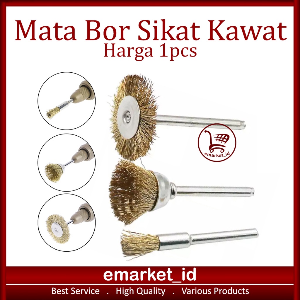 Jual Mata Bor Sikat Kawat Kuningan Mangkok Baja Tuner Sikat Kawat