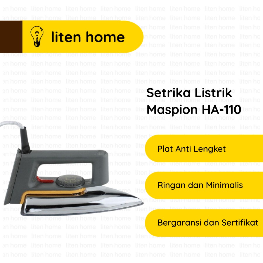 Jual Setrika Listrik Maspion HA 110 Strika Gosokan Listrik Maspion