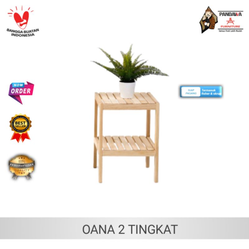 Jual Oana Wooden Shelf 2 Tingkat Rak Kayu Rak Serbaguna Rak Display