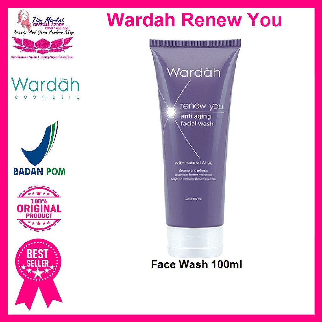 Jual Wardah Renew You Anti Aging Facial Wash 100 Ml Halal Bpom Shopee