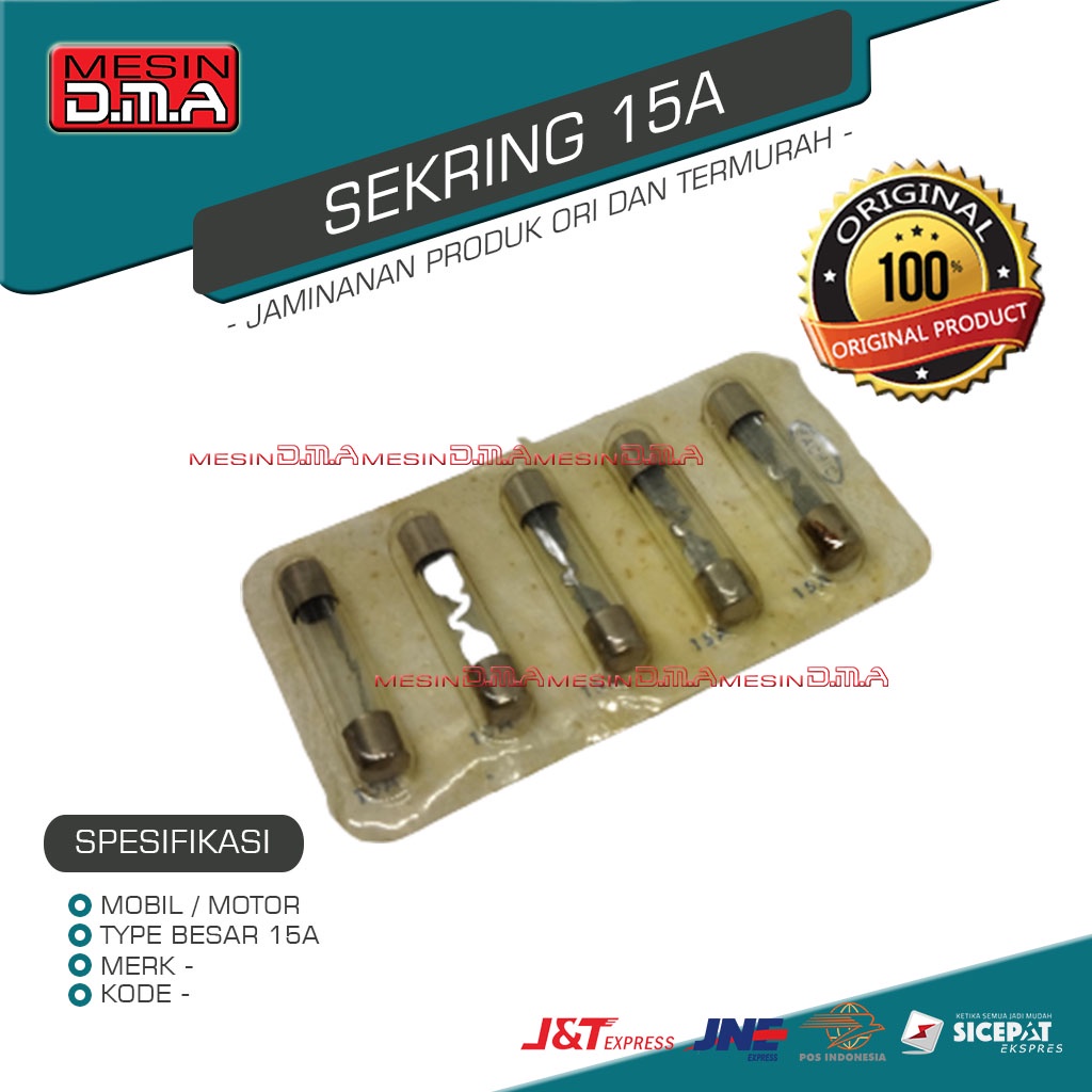 Jual Fuse Sikring Sekring Tabung Kaca 15 A Ampere Mobil Motor Shopee