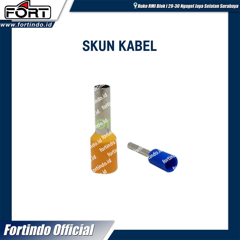 Jual FERRULES E 7508 BIRU Insulated 0 75mm SKUN KABEL Tusuk Sleeve