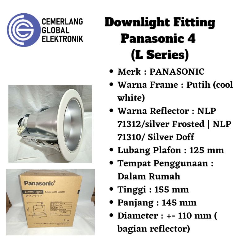 Jual Panasonic Downlight Fitting Panasonic L Series Shopee Indonesia