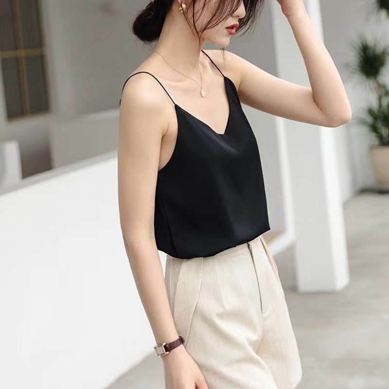 Jual Basic TankTop Atasan Wanita Polos Tanpa Lengan 1056 S XL