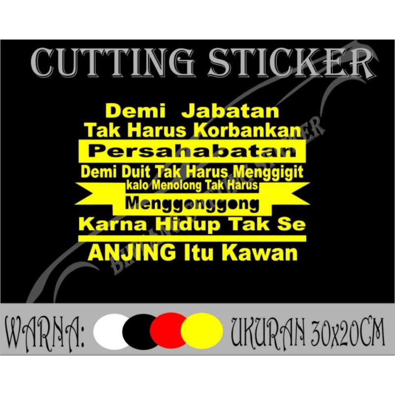 Jual Stiker Mobil Kata2 Demi Jabatan Stiker Kaca Mobil Stiker Variasi