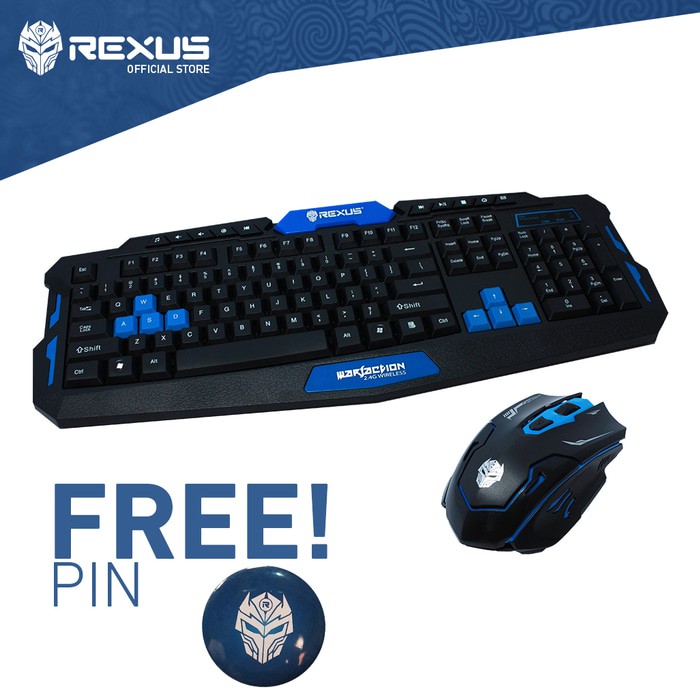 Jual Rexus Keyboard Mouse Wireless Gaming Warfaction Vr Combo Shopee