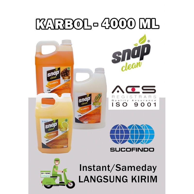 Jual Karbol Mengandung Disinfectant SNAP CLEAN 4L Pembersih