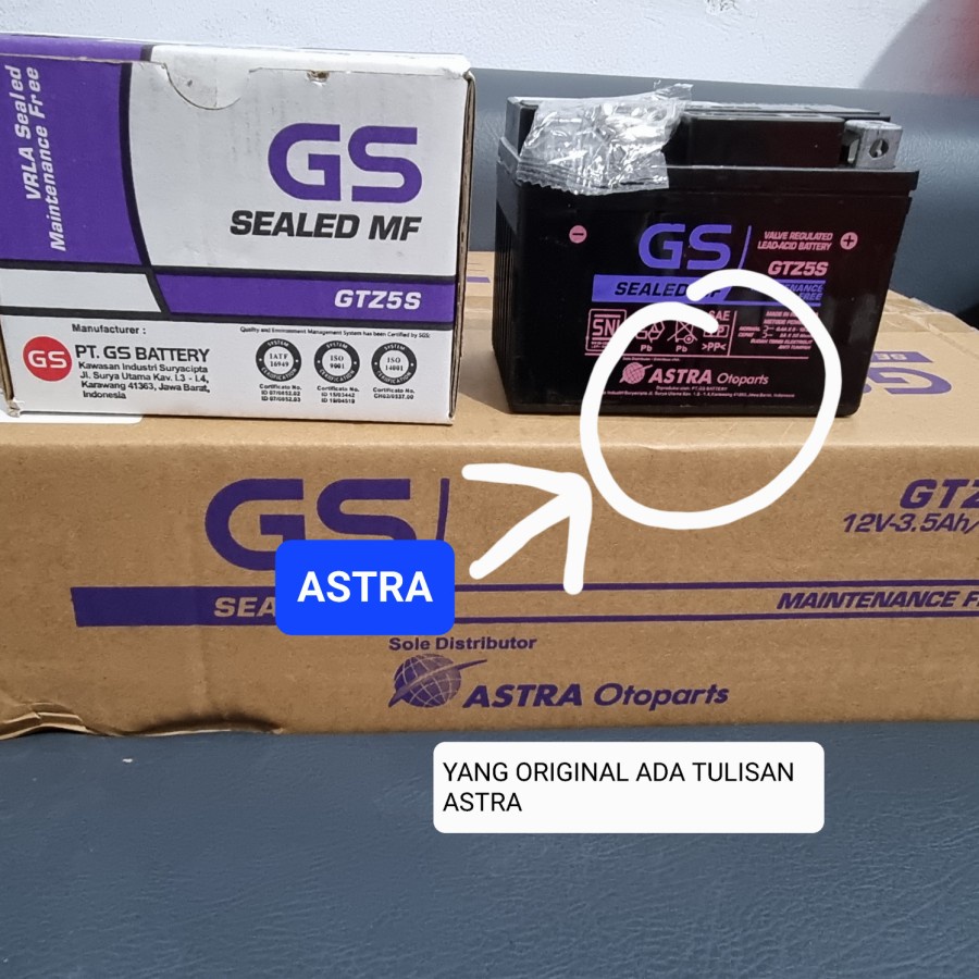 Jual Aki Motor Astra GS GTZ5s Beat F1 FI CW Injeksi Accu Kering MF