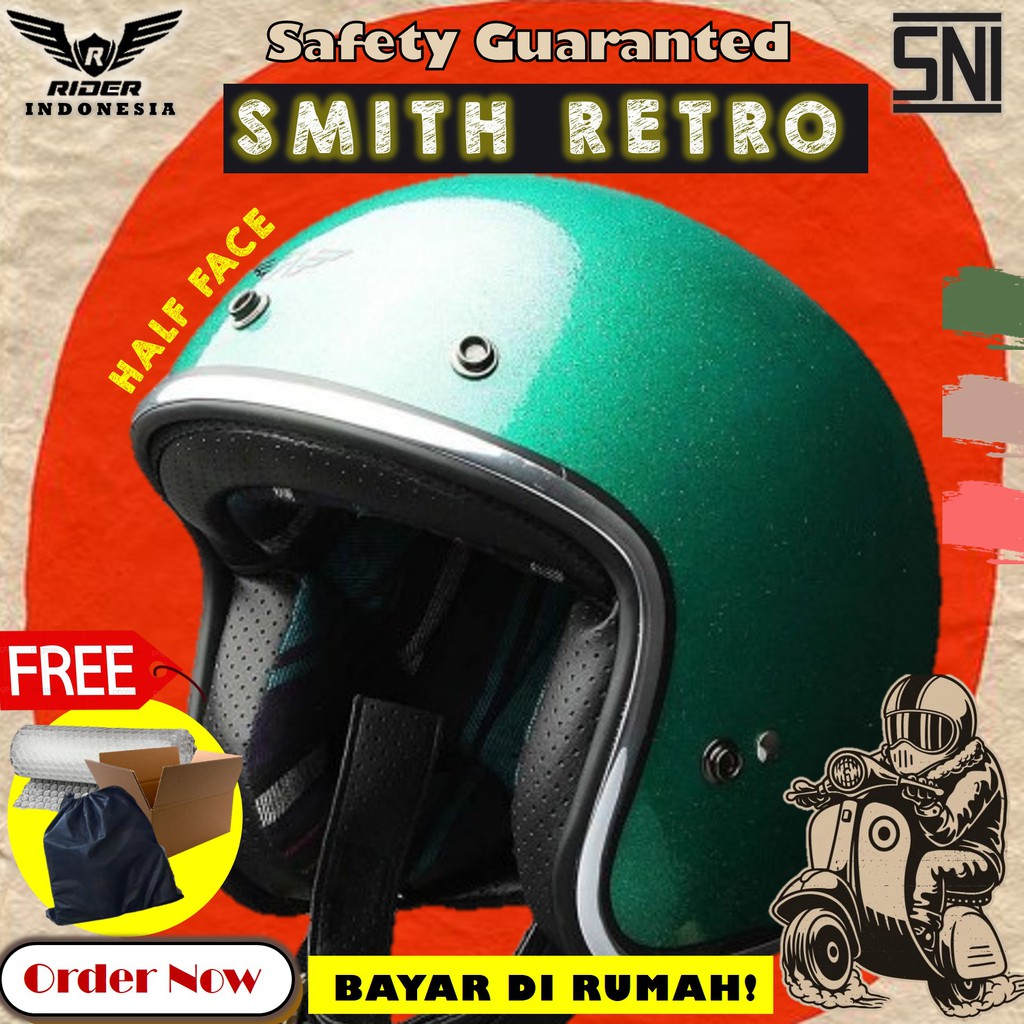 Jual Helem Helm Rimc Smith Matte Choco Green Red Helmet Motor Premium