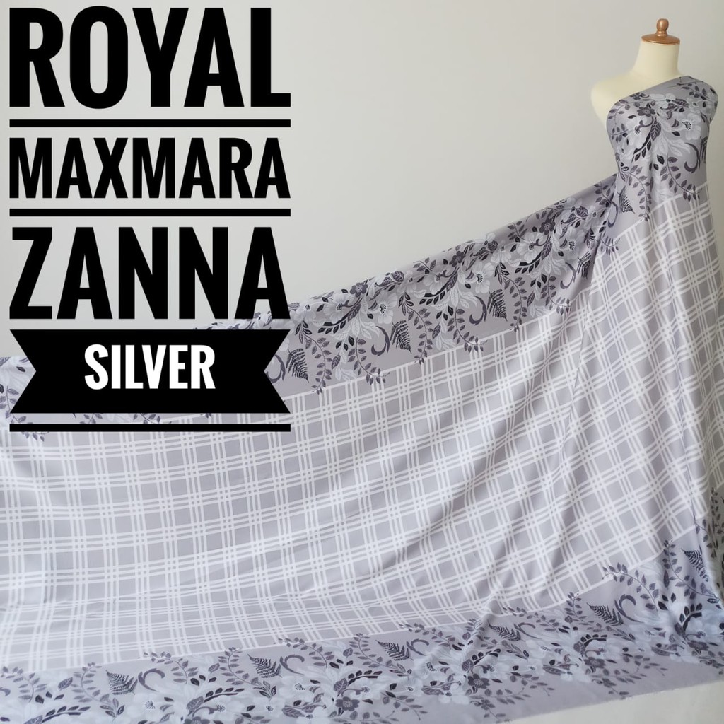 Jual LAST STOCK Kain Meteran Royal Maxmara Zanna Silver 0 5M Shopee