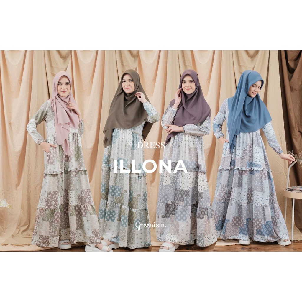 Jual Ilona Dress By Greenism Shopee Indonesia